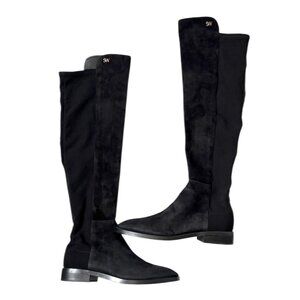 Stuart Weitzman 5050 Black Suede Over The Knee Boots